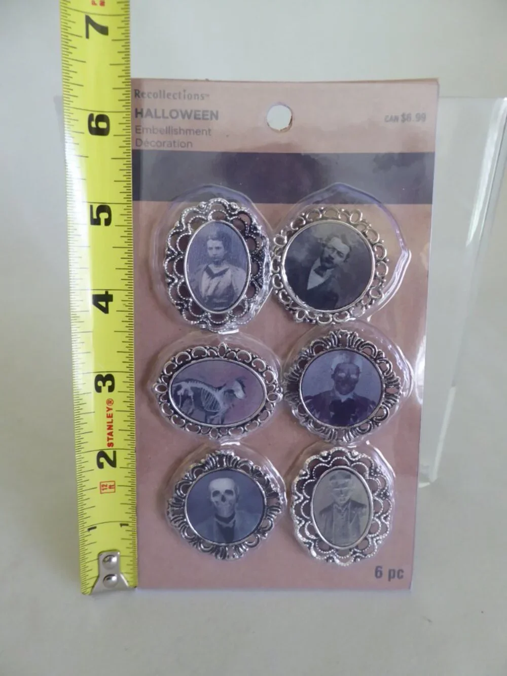 NEW HALLOWEEN EMBELLISHMENT DECOR FRAME LENTICULAR MOVING PORTRAITS CRAFT 6 PC